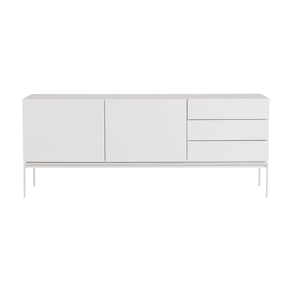 The TemaHome Glare High Gloss White Sideboard with Laquered White Legs 9500.949630
