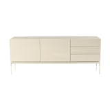Tema Glare High Gloss White Sideboard with Laquered White Legs
