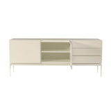 Tema Glare High Gloss White Sideboard with Laquered White Legs