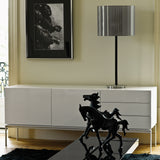 Tema Glare High Gloss White Sideboard with Laquered White Legs