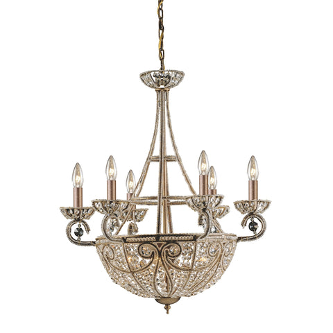 Elizabethan 10-Light Dark Bronze with 32% Crystals Light Vintage Chandelier