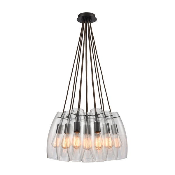 Options 12 Light Oil Rubbed Bronze Light Glass Vintage Fixture Ceiling Pendant