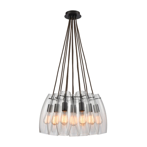 Options 12 Light Oil Rubbed Bronze Light Glass Vintage Fixture Ceiling Pendant