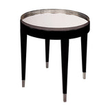 Sterling Wood, Metal & Glass Tie Table (Black & Silver)