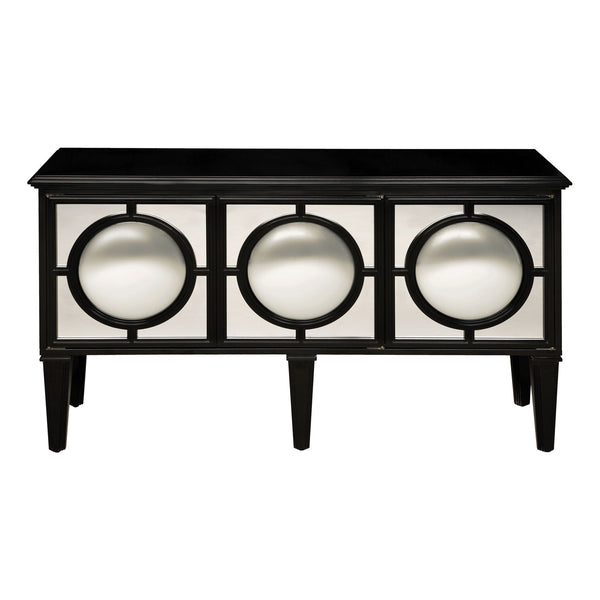 Sterling Mirage Wood & Glass Sideboard (Black & White)