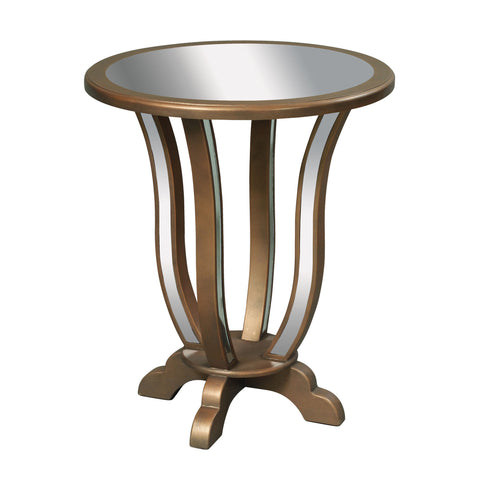Sterling Manama Glass & Wood End Table (Mirror & Gold)