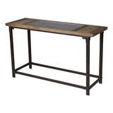 Sterling Abruzzo Iron & Wood Console Table (Black & Natural Woodtone)