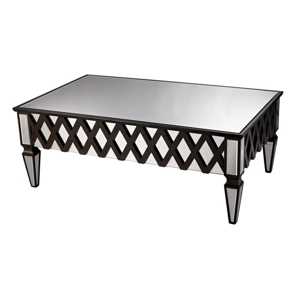 Sterling London Wood & Glass Coffee Table (Black & Mirror)