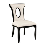 Sterling Alexis Wood & Leather Side Chair (Black & White)