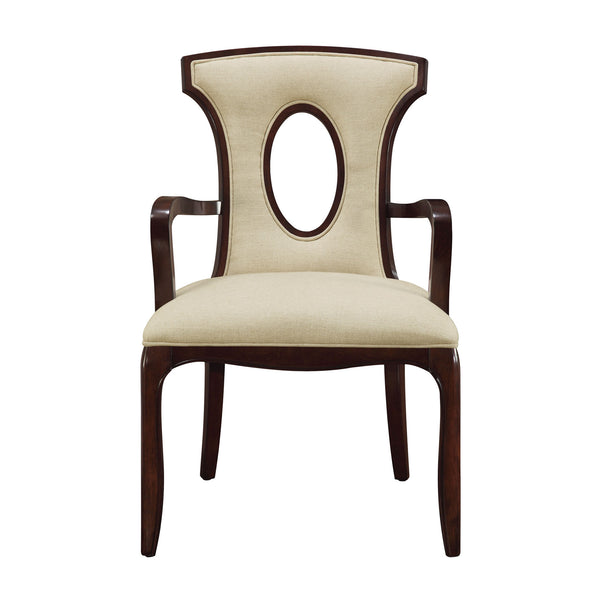 Sterling Blakemore Wood & Fabric Arm Chair (Cream & Walnut)