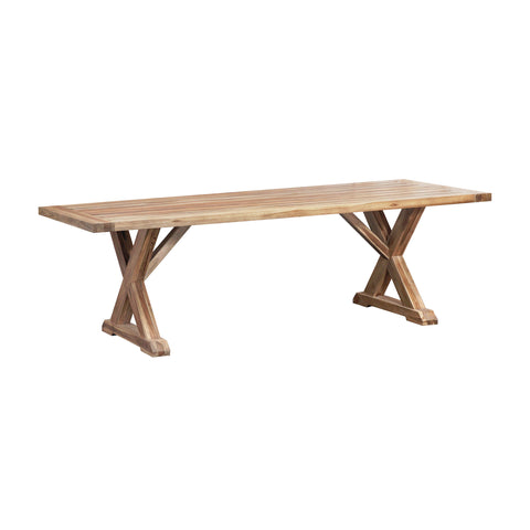 The Grove Indoor/Outdoor Trestle Euro Teak Oil Room Banquet Dining Table
