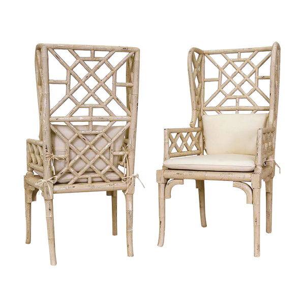 Bamboo Wing Back Set Of 2 Crossroads Rosa Modern Lounge Dining Chair