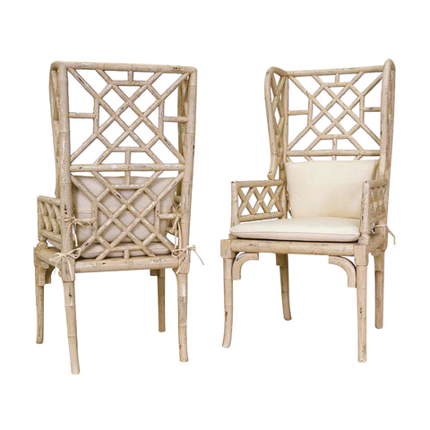 Bamboo Wing Back Set Of 2 Crossroads Rosa Modern Lounge Dining Chair