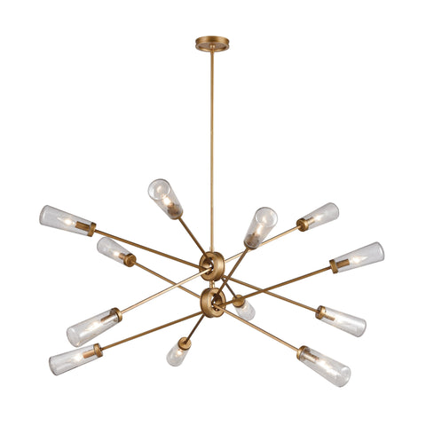 Xenia 12-Light Matte Gold Light Vintage Fixture Ceiling Chandelier