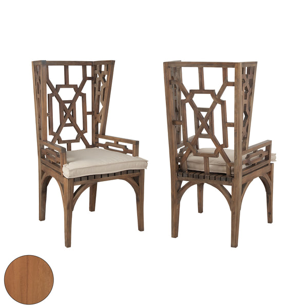 Teak Wingback In Euro Teak Oil (Set Of 2) Mid Century Modern Dining Chairs