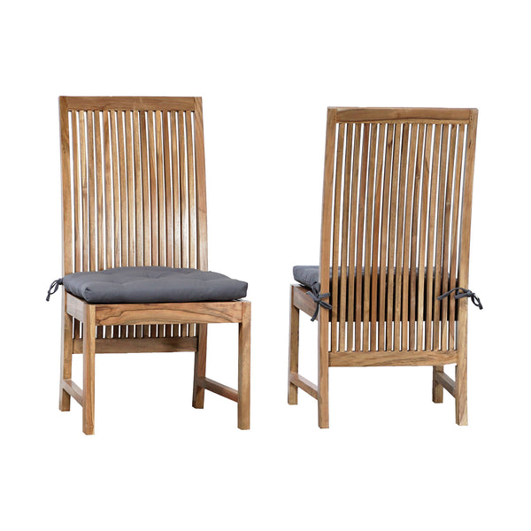 Harvard Indoor/Outdoor Side (Set Of 2) Euro Teak Oil Mid Century Dining Chairs