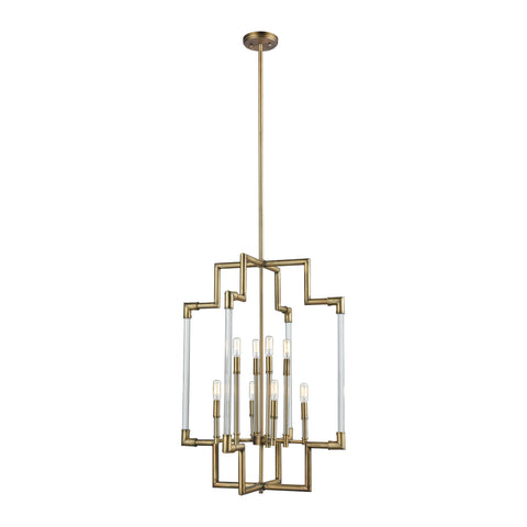 Brandon 8 Classic Brass Light Glass Vintage Fixture Ceiling Pendant