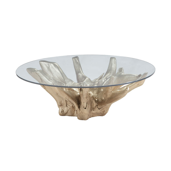 Champagne Teak Root Champagne Gold Vintage Coffee Table