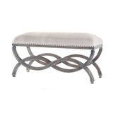 Sterling Arc Wooden Double Bench (Gray & White)