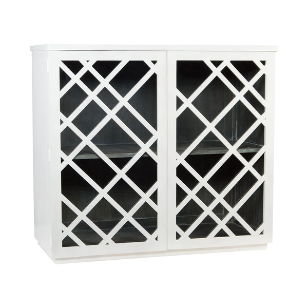Dimond Home Plaid Solid Wood Cabinet (White)