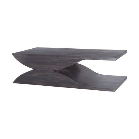 Dimond Home Pin Solid Wave Wood Coffee Table (Black)