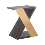 Dimond Home Bedford Solid Wood & Metal Side Table (Black & Gold)