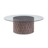 Dimond Home Coco Solid Wood & Glass Coffee Table (Gray & Clear Top)