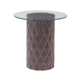 Dimond Home Coco Solid Wood & Glass Side Table (Gray & Clear Top)