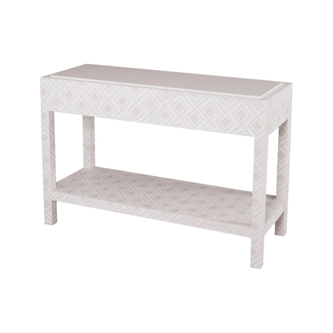 Dimond Home Kent Fabric Wrapped Wood Console Table (White & Gray)
