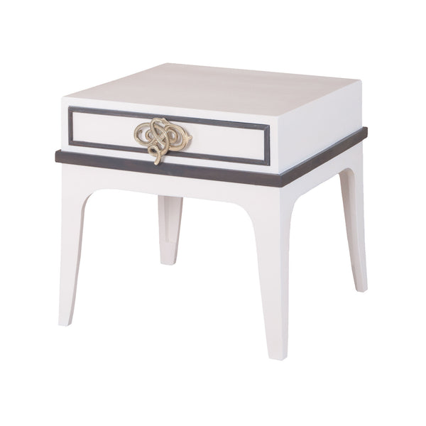Dimond Home Potter Wood Side table (White & Gray)