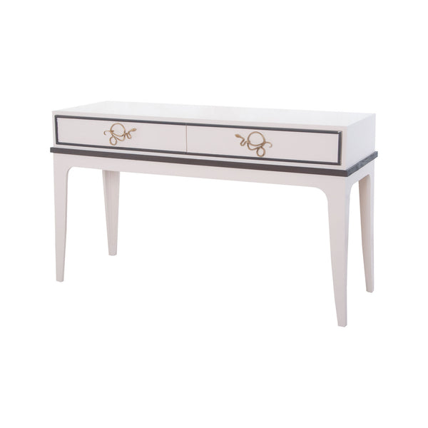Dimond Home Severus 2-Drawer Wood Console Table (White & Gray)