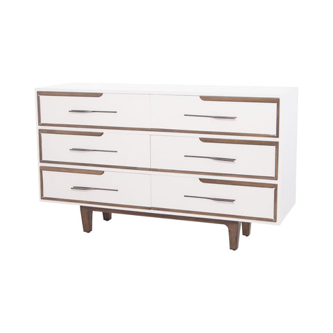 Hendron 6 Drawer Cappuccino Foam Heritage Grey Vintage Tall Chest Dresser Drawer