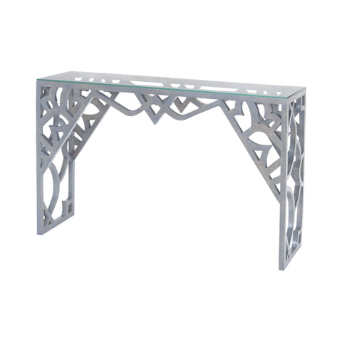 Dimond Home Bain Solid Wood & Glass Console Table (Gray)