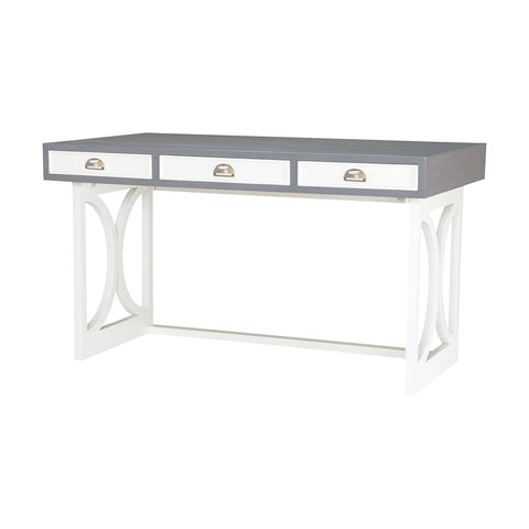 Whitney Writing In Smoke Grain De Bois Cappucino Foam Carved Console Table Desk