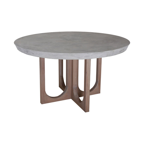 Innwood Round Waxed Concrete Blonde Stain Room Banquet Dining Table