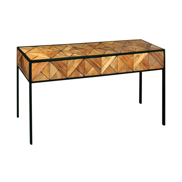 Padua Natural Black Vintage Carved Console Table Desk
