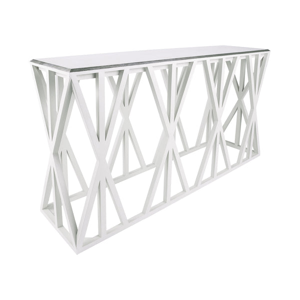 Dimond Home Weft Tressle Wood Console Table (White)