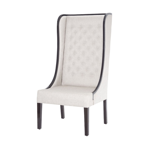 Kinge In Black Stain With Natural Linen Modern Lounge Dining Chair