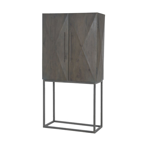 Dimond Home Elizabeth Solid Wood & Metal Cabinet (Gray & Walnut)
