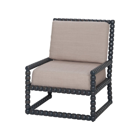 Sterling Montgomery Wood & Fabric Chair (Black & Gray)