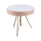 Dimond Home Biarritz Suar Wood Accent Table (White & Gold)