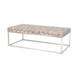 Sterling Terrene Wood & Metal Coffee Table (Natural Woodtone & Silver)