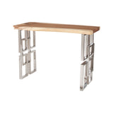 Dimond Home Barceloneta Wood & Metal Console Table (Silver & Natural Woodtone)