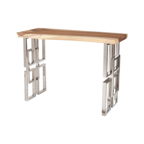 Dimond Home Barceloneta Wood & Metal Console Table (Silver & Natural Woodtone)