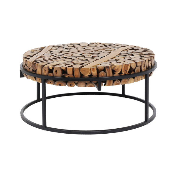 Suar Slice Black Natural Vintage Coffee Table