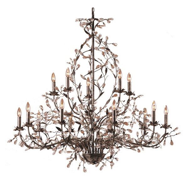 Circeo 15-Light with Branches Deep Rust Light Vintage Fixture Ceiling Chandelier