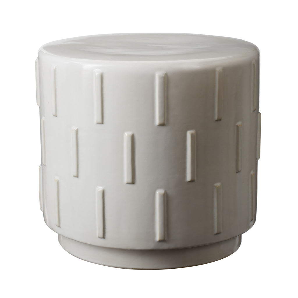 Dimond Home Tread Wide Stoneware Stool (White) – EllaModern