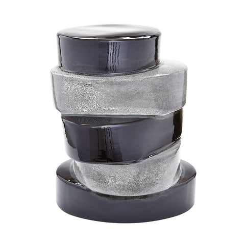 Dimond Home Stacked Ovals Stoneware Side Table (Black & Gray)