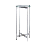 Dimond Home 1 Wall Street Metal & Glass Accent Table (Silver & Clear Top)