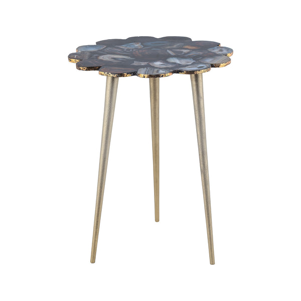 Dimond Home Knossos Metal & Stone Side Table (Gold & Black)
